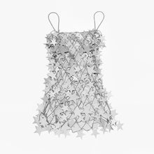 Carregar imagem no visualizador da galeria, VESTIDO ESTRELAS METALIZADO TRANSPARENTE