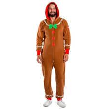 Carregar imagem no visualizador da galeria, FANTASIA NATAL BISCOITO DE GENGIBRE GINGERBREAD PIJAMA MACACÃO