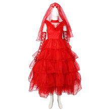 Carregar imagem no visualizador da galeria, FANTASIA LYDIA DEETZ - BEETLEJUICE VESTIDO VERMELHO