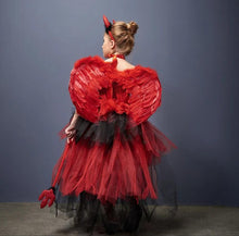 Carregar imagem no visualizador da galeria, FANTASIA INFANTIL DIABINHA LUXO COM ASAS
