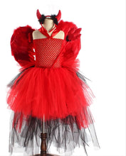 Carregar imagem no visualizador da galeria, FANTASIA INFANTIL DIABINHA LUXO COM ASAS