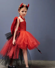 Carregar imagem no visualizador da galeria, FANTASIA INFANTIL DIABINHA LUXO COM ASAS