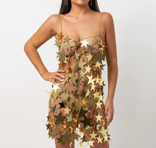 Carregar imagem no visualizador da galeria, VESTIDO ESTRELAS METALIZADO TRANSPARENTE