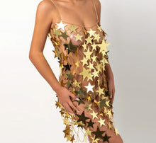 Carregar imagem no visualizador da galeria, VESTIDO ESTRELAS METALIZADO TRANSPARENTE