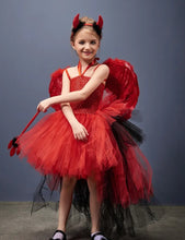 Carregar imagem no visualizador da galeria, FANTASIA INFANTIL DIABINHA LUXO COM ASAS