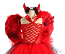 Carregar imagem no visualizador da galeria, FANTASIA INFANTIL DIABINHA LUXO COM ASAS
