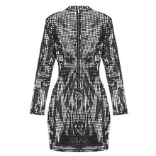 Carregar imagem no visualizador da galeria, VESTIDO DE LANTEJOULAS BRILHANTE MANGA LONGA FESTA