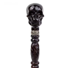 Carregar imagem no visualizador da galeria, BENGALA CAVEIRA PRETA MADEIRA LUXO