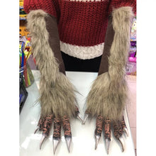 Carregar imagem no visualizador da galeria, LUVA LONGA LOBISOMEN DE LÁTEX COM PELOS