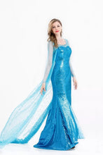 Carregar imagem no visualizador da galeria, FANTASIA ADULTO ELSA FROZEN VESTIDO AZUL