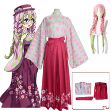 Carregar imagem no visualizador da galeria, FANTASIA VESTIDO MITSURI KANROJI + PERUCA DEMON SLAYER COSPLAY