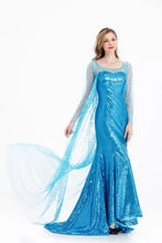 Carregar imagem no visualizador da galeria, FANTASIA ADULTO ELSA FROZEN VESTIDO AZUL