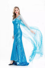 Carregar imagem no visualizador da galeria, FANTASIA ADULTO ELSA FROZEN VESTIDO AZUL