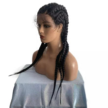 Carregar imagem no visualizador da galeria, PERUCA TRANÇA EMBUTIDA LONGA PRETA 100cm