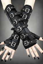 Carregar imagem no visualizador da galeria, LUVAS GÓTICAS PUNK COM FIVELAS UNISSEX ADULTO