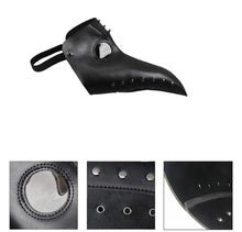 Carregar imagem no visualizador da galeria, MÁSCARA BICO DE PÁSSARO PRETA COURO COM SPIKES COSPLAY