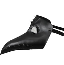 Carregar imagem no visualizador da galeria, MÁSCARA BICO DE PÁSSARO PRETA COURO COM SPIKES COSPLAY