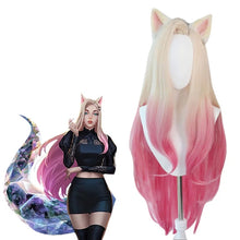 Carregar imagem no visualizador da galeria, PERUCA AHRI LOL KDA COM ORELHAS ONDULADA