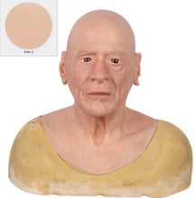 Carregar imagem no visualizador da galeria, MÁSCARA HOMEM IDOSO REALISTA 100% SILICONE COSPLAY