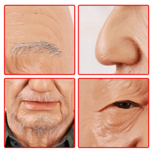 Carregar imagem no visualizador da galeria, MÁSCARA REALISTA HOMEM IDOSO RUGAS 100% EM SILICONE COSPLAY