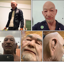 Carregar imagem no visualizador da galeria, MÁSCARA REALISTA HOMEM IDOSO RUGAS 100% EM SILICONE COSPLAY
