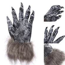 Carregar imagem no visualizador da galeria, LUVAS LOBISOMEN DE LÁTEX COM PELOS