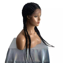 Carregar imagem no visualizador da galeria, PERUCA TRANÇA EMBUTIDA LONGA PRETA 100cm