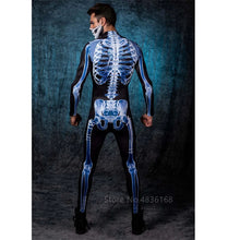 Carregar imagem no visualizador da galeria, FANTASIA MACACÃO ESQUELETO CAVEIRA 3D COSPLAY