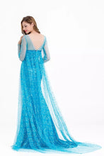 Carregar imagem no visualizador da galeria, FANTASIA ADULTO ELSA FROZEN VESTIDO AZUL