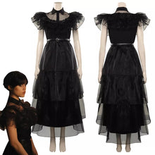 Carregar imagem no visualizador da galeria, FANTASIA WANDINHA VESTIDO DANÇA - WEDNESDAY ADDAMS
