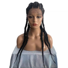 Carregar imagem no visualizador da galeria, PERUCA TRANÇA EMBUTIDA LONGA PRETA 100cm
