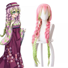 Carregar imagem no visualizador da galeria, FANTASIA VESTIDO MITSURI KANROJI + PERUCA DEMON SLAYER COSPLAY