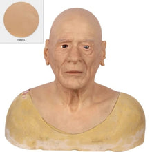 Carregar imagem no visualizador da galeria, MÁSCARA HOMEM IDOSO REALISTA 100% SILICONE COSPLAY