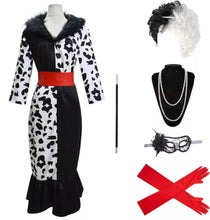 Carregar imagem no visualizador da galeria, FANTASIA CRUELLA DE VIL 101 DÁLMATAS KIT COSPLAY COMPLETO