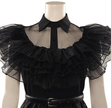 Carregar imagem no visualizador da galeria, FANTASIA WANDINHA VESTIDO DANÇA - WEDNESDAY ADDAMS