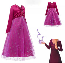 Carregar imagem no visualizador da galeria, FANTASIA INFANTIL ELSA - FROZEN 2 VESTIDO ROXO