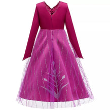 Carregar imagem no visualizador da galeria, FANTASIA INFANTIL ELSA - FROZEN 2 VESTIDO ROXO
