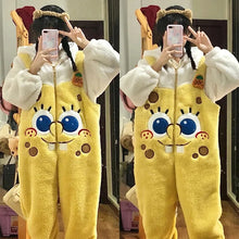 Carregar imagem no visualizador da galeria, FANTASIA BOB ESPONJA PIJAMA MACACÃO KIGURUMI
