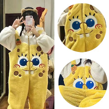 Carregar imagem no visualizador da galeria, FANTASIA BOB ESPONJA PIJAMA MACACÃO KIGURUMI
