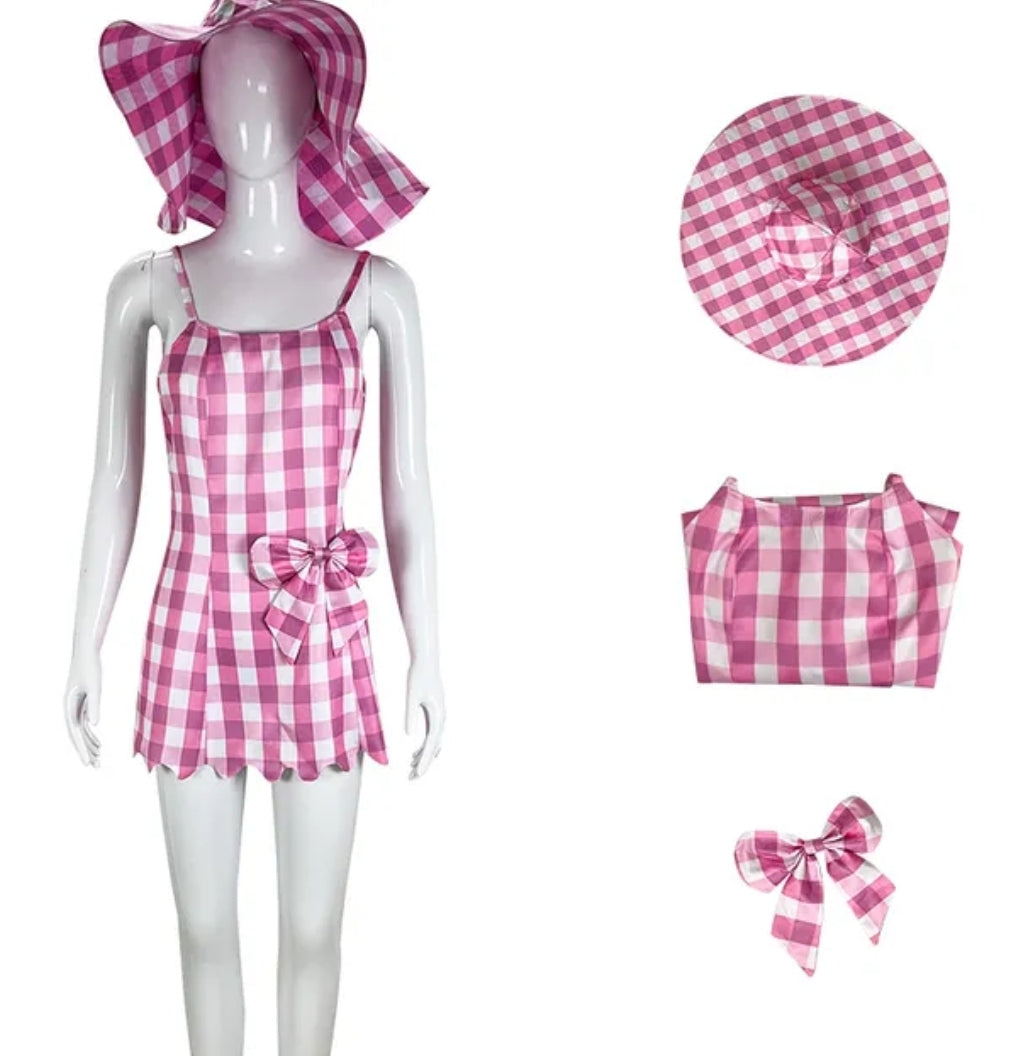 Vestidos Barbie e Ken kit 3(1 xadrez de rosa filme 1 Xadrez moda Praia 1  chapéu 1 camisa1 short) - ABELHINHA E VOCÊ BONITA - Roupa de Boneca -  Magazine Luiza