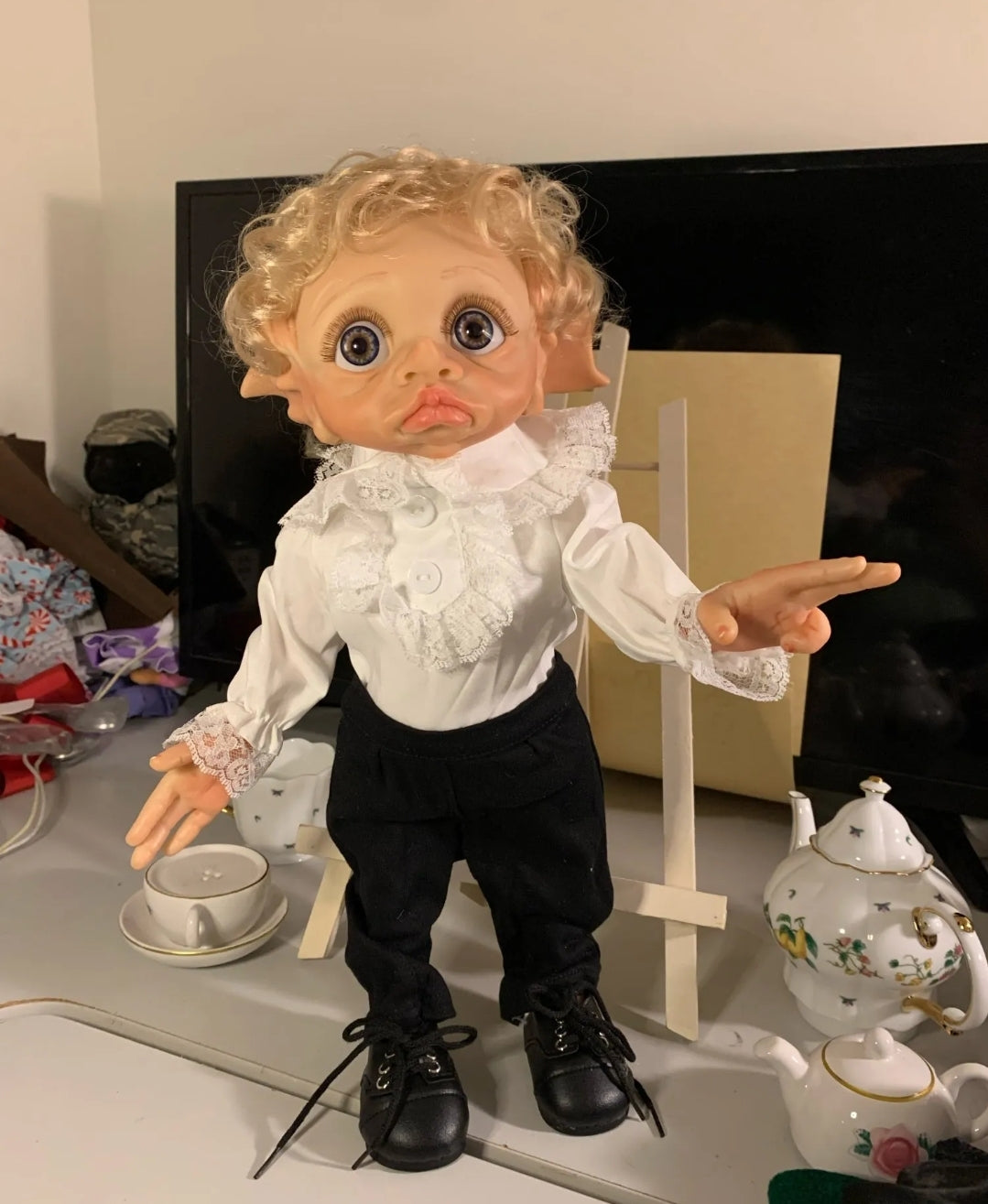 Boneca de duende realista grande com cabeça de vinil, duende de 30,50cm,  tem cabeça de vinil e corpo macio, almofadas de velcro nas mãos, elfo,  boneca, boneca de natal - AliExpress
