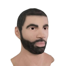 Carregar imagem no visualizador da galeria, MÁSCARA HOMEM REALISTA BARBA COSPLAY LÁTEX
