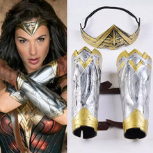 Carregar imagem no visualizador da galeria, BRACELETES + TIARA MULHER MARAVILHA
