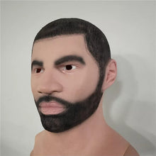 Carregar imagem no visualizador da galeria, MÁSCARA HOMEM REALISTA BARBA COSPLAY LÁTEX
