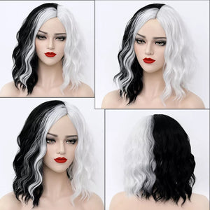 PERUCA CRUELLA DE VIL 101 DÁLMATAS COSPLAY