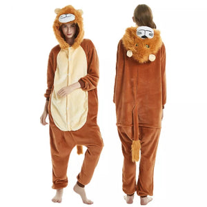 FANTASIA LEÃO PIJAMA MACACÃO - ADULTO E INFANTIL