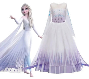 FANTASIA ELSA INFANTIL FROZEN 2 VESTIDO BRANCO E AZUL