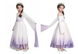 FANTASIA ELSA INFANTIL FROZEN 2 VESTIDO BRANCO E AZUL