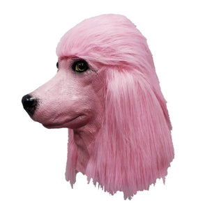 MÁSCARA CACHORRO ROSA LÁTEX COM PELOS