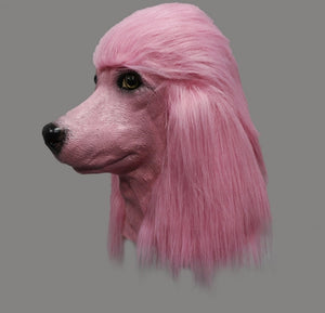 MÁSCARA CACHORRO ROSA LÁTEX COM PELOS